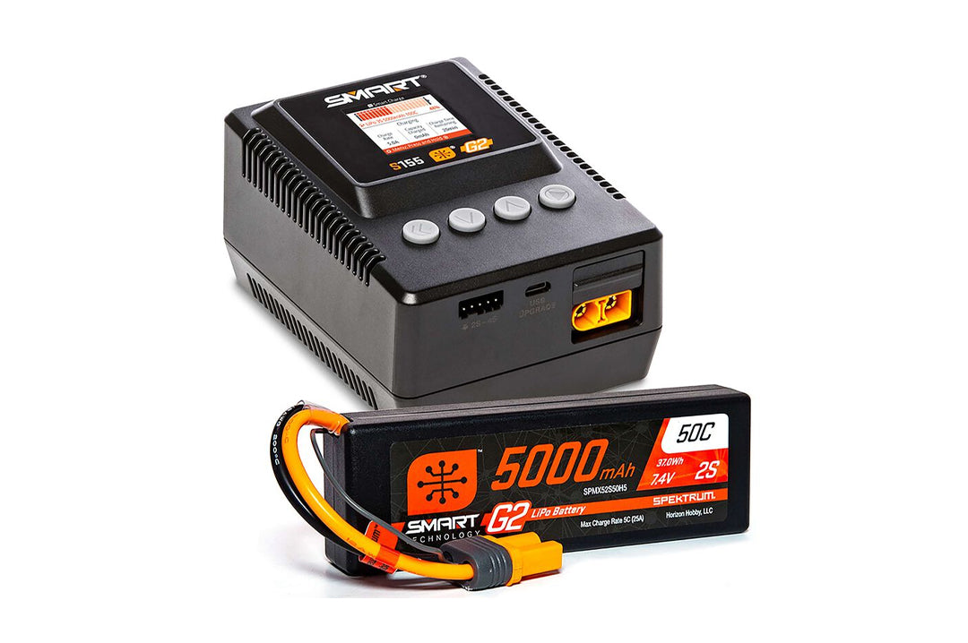 Horizon 2S G2 LiPo IC5 Battery + Charger kit For Losi Baja Rey Heat Wave Truck
