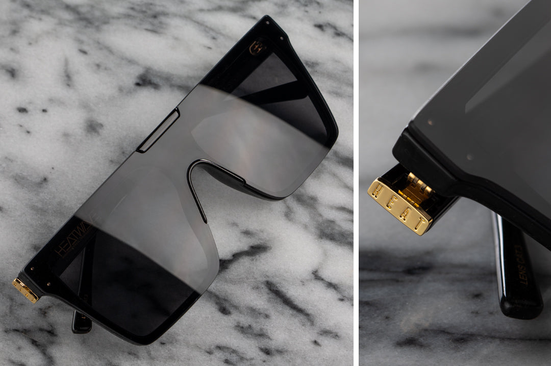 Close up of Heat Wave Visual Clarity Sunglasses.