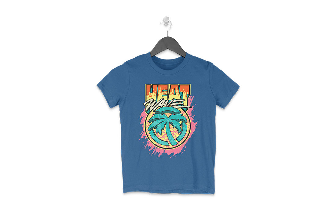 Heat Wave Visual Intense Blue Youth T-shirt.