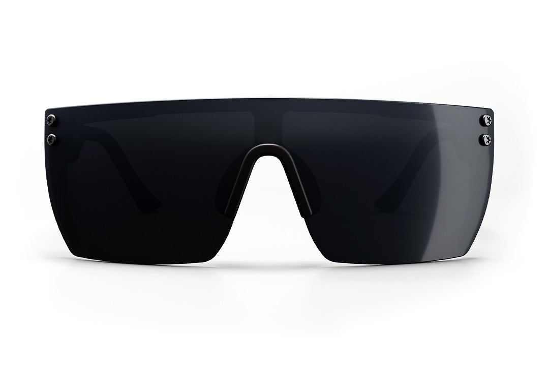 Front of the Heat Wave Visual Lazer Face Kids Sunglasses with black frame, bones print arms and black lens.
