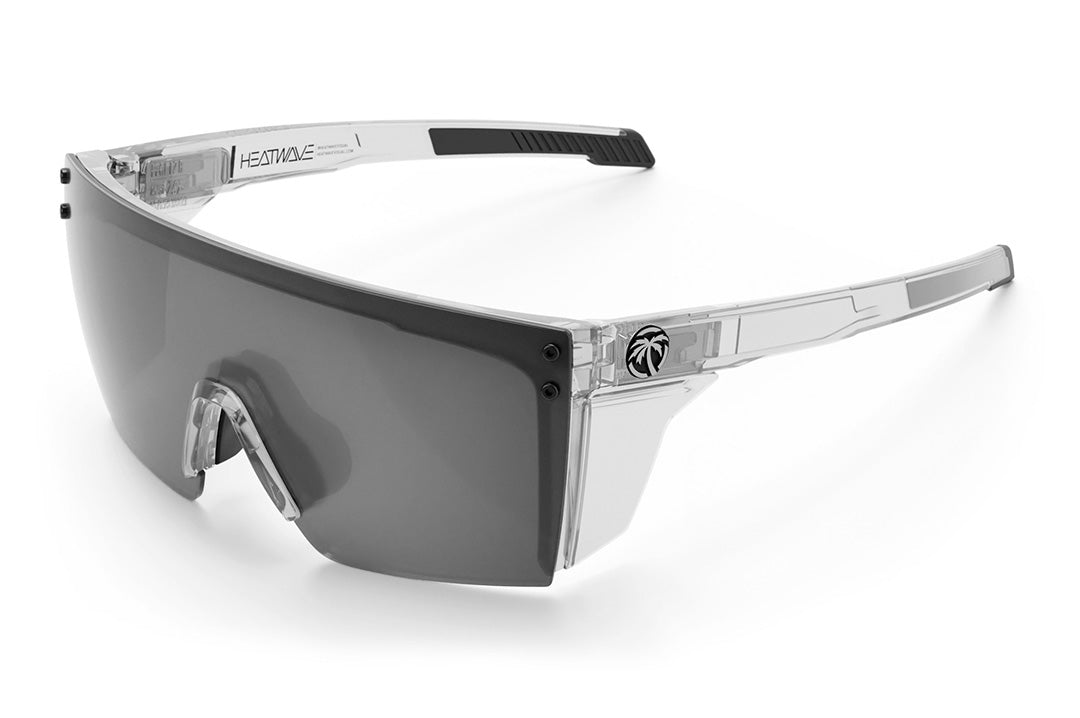 Heat Wave Visual Performance Lazer Face Sunglasses with clear frame, photochromic lens and clear side shields.