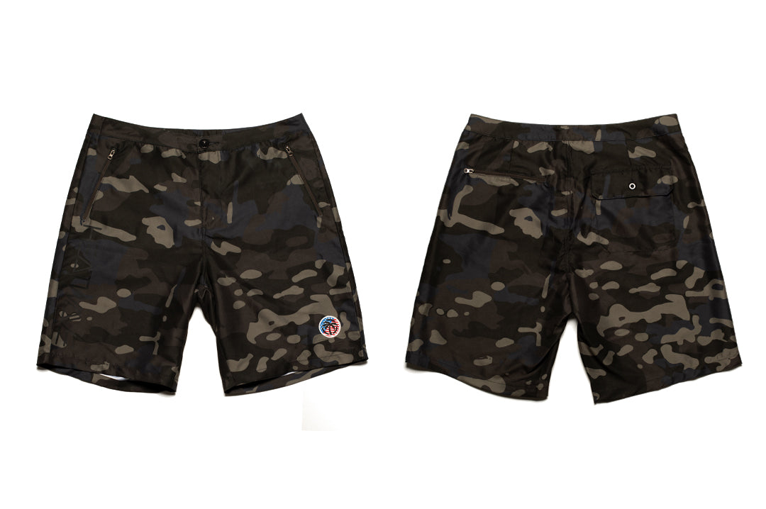 Heat Wave Visual Midnight Camo Board Shorts. 