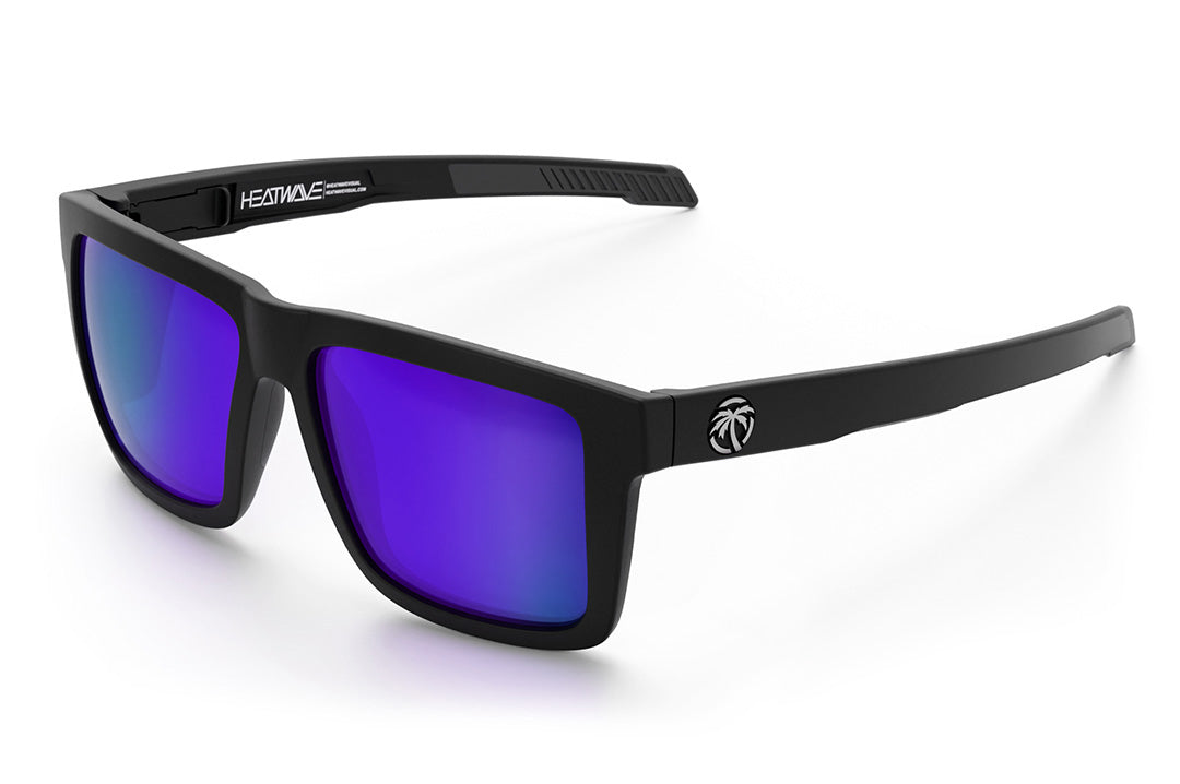 Heat Wave Visual Performance XL Vise Sunglasses with black frame and ultra violet lenses.