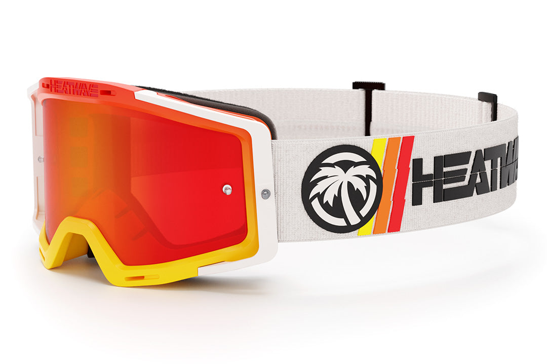 Heat Wave Visual MXG 250 Motosport Goggle in the turbo classic white color way.