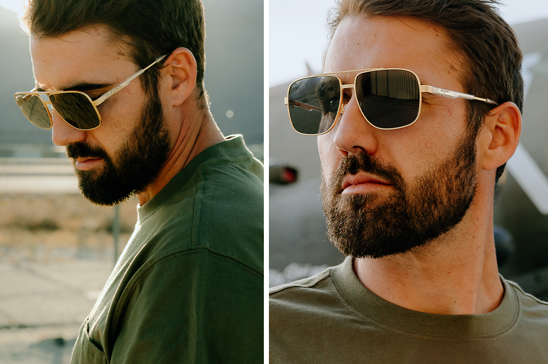 Nimitz Sunglasses: Gold